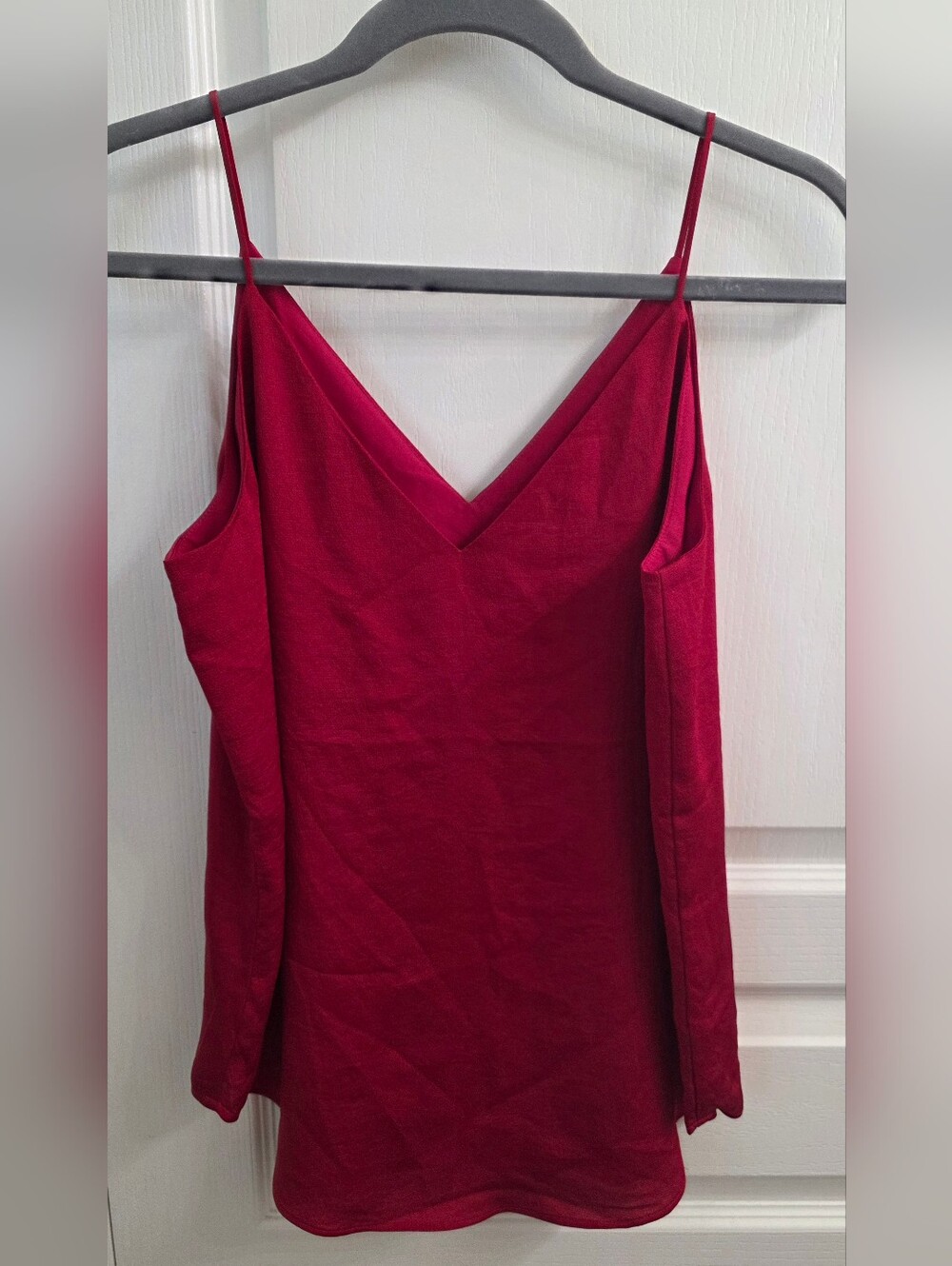 Express Wine Red V-Neck Spaghetti Strap Cami
